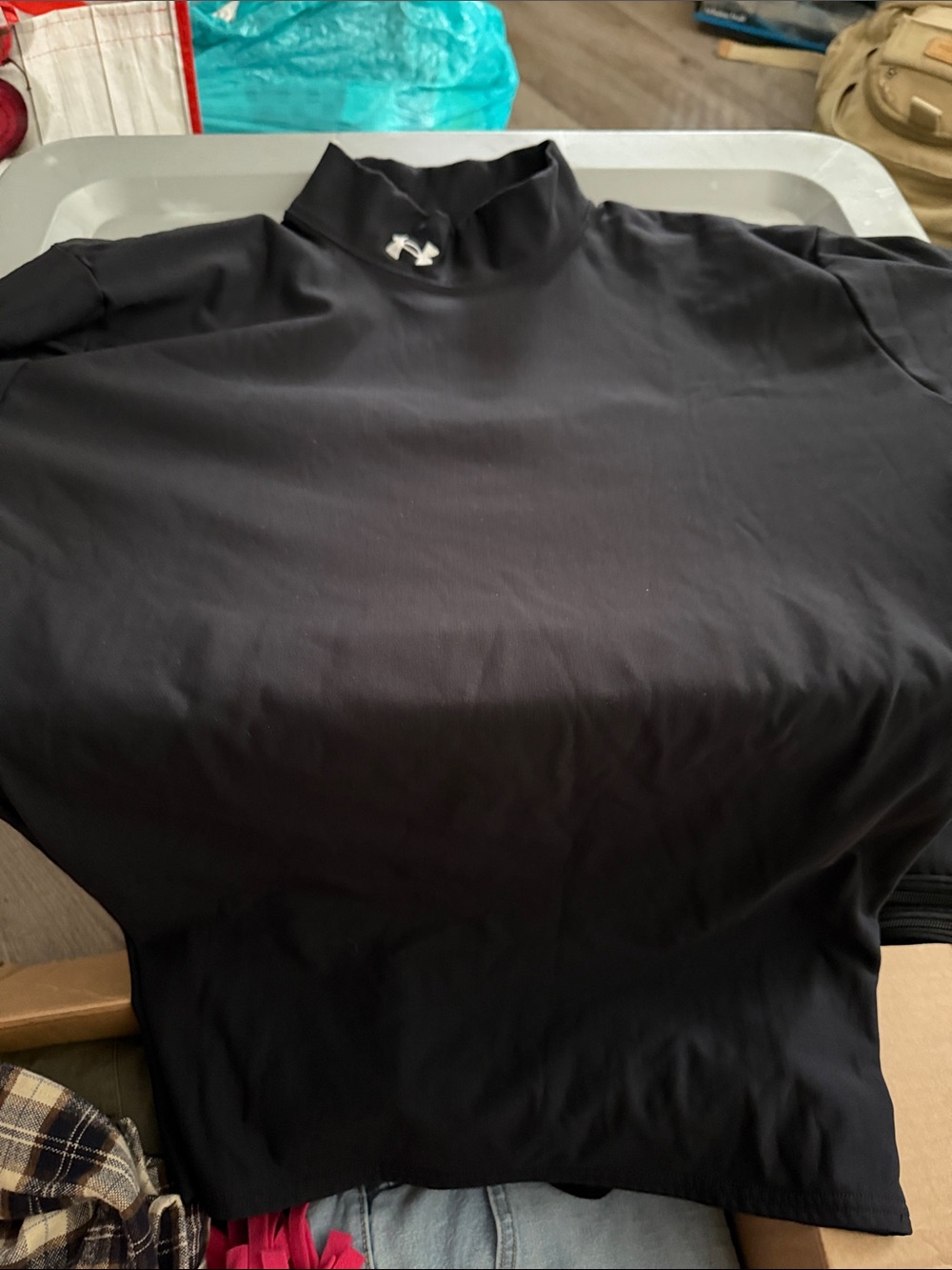 Under Armour Black Long-Sleeve Mock Neck Performance Shirt